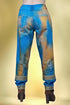 Pantaloni denim pictați și brodați S24