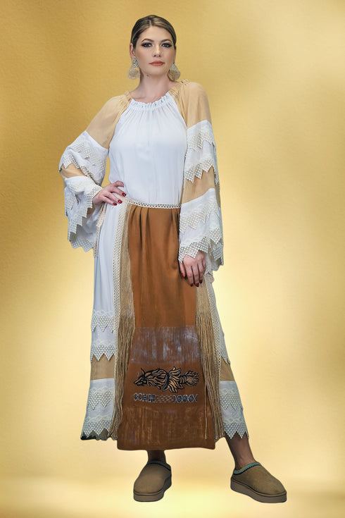 Rochie viscoza cu garnituri S55