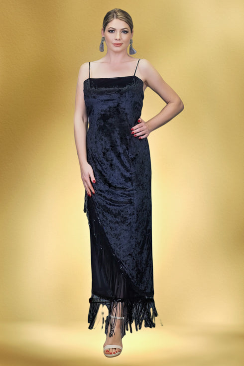 Rochie catifea si franjuri S7