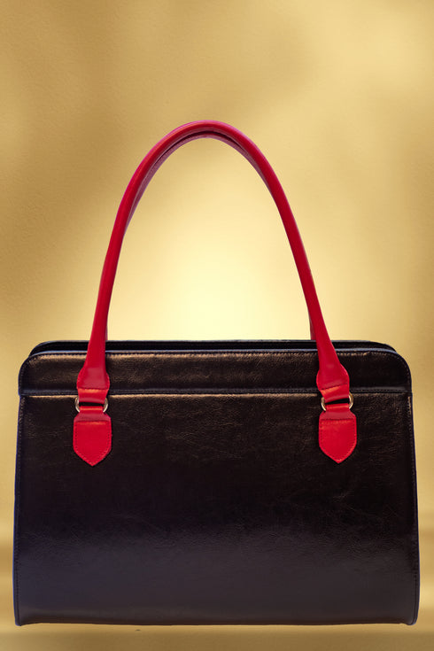 Poseta piele si material textil 3907A