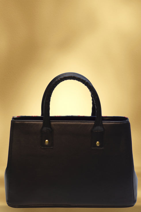 Poseta piele si material textil 3909