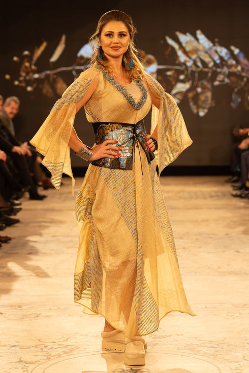 Rochie organza cu detalii lucrate manual S47