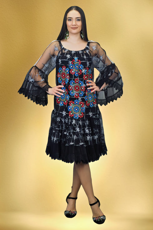 Rochie tule brodat S35