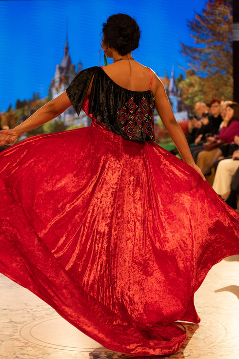 Rochie catifea brodata S69