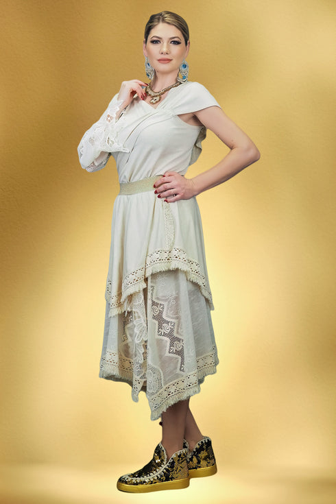 Bluza bumbac cu dantela S37