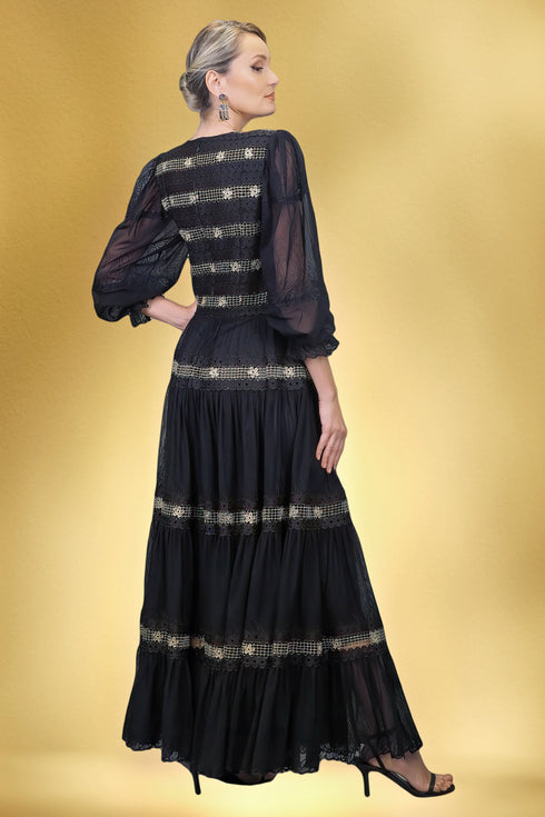 Rochie tule brodat si dantela S6