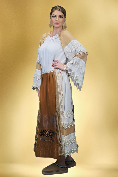 Rochie viscoza cu garnituri S55