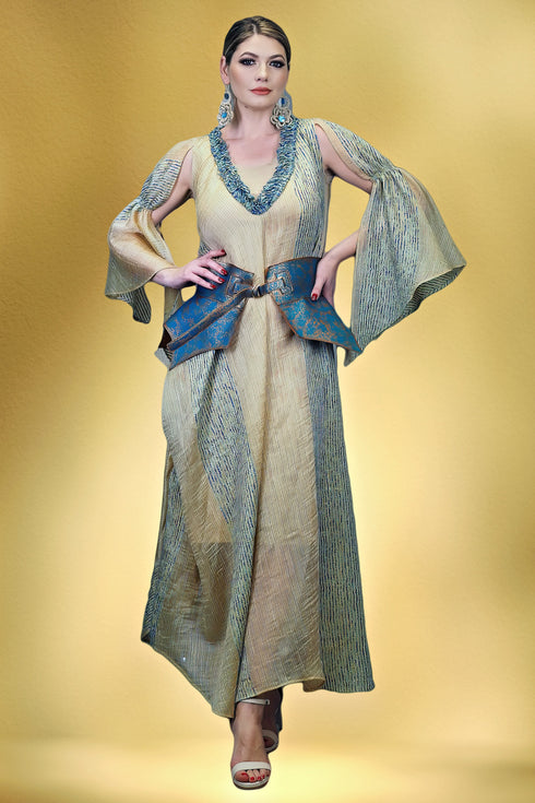 Rochie organza cu detalii lucrate manual S47