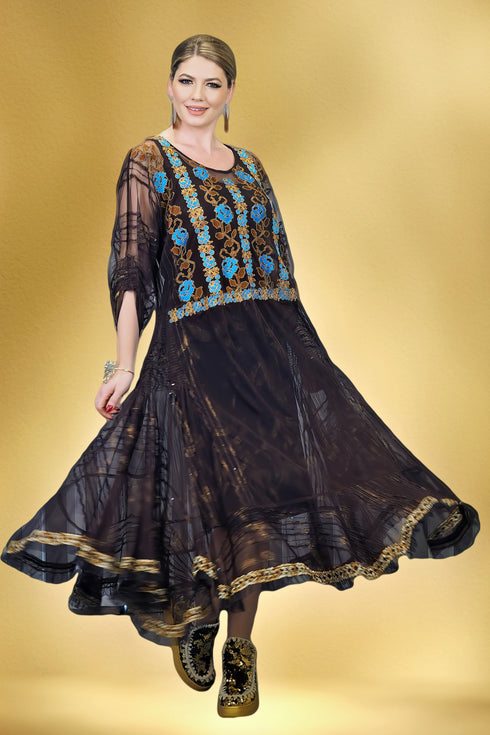 Rochie tull pictat S31