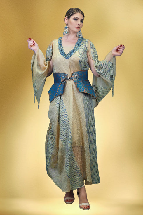 Rochie organza cu detalii lucrate manual S47