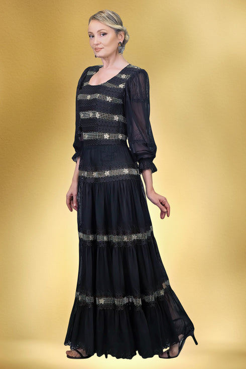 Rochie tule brodat si dantela S6