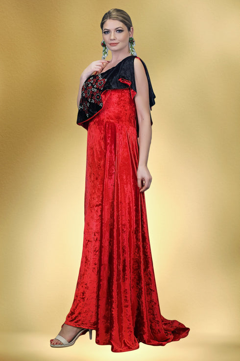 Rochie catifea brodata S69