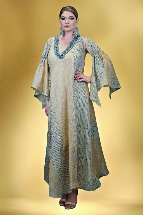 Rochie organza cu detalii lucrate manual S47