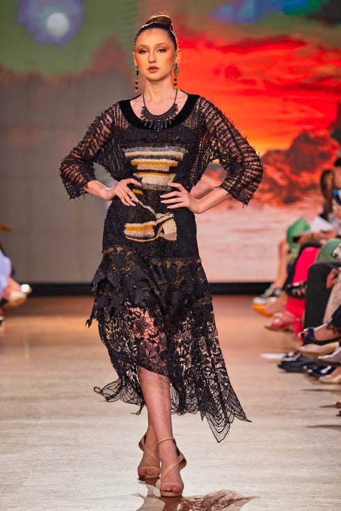 Rochie din dantela cu elemente lucrate manual – CTN-81