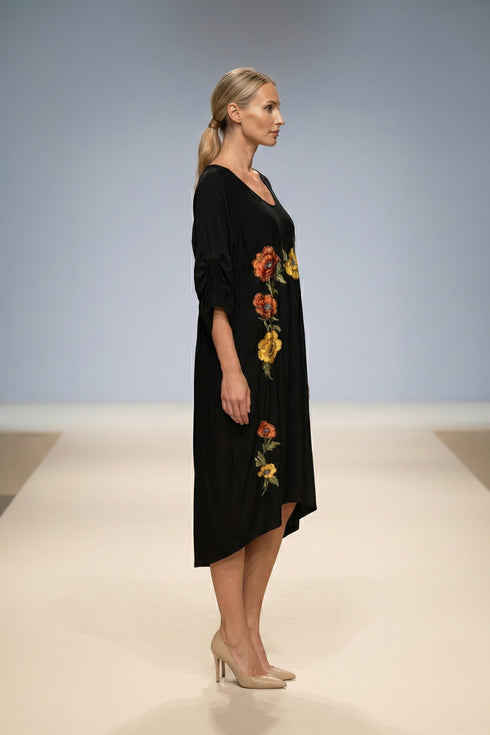 Rochie Jerse Asimetrică Pictată Manual | LP171