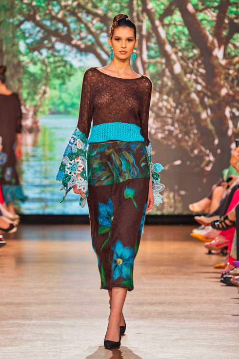 Bluza tricot cu garnitură croșetată – CTN-67