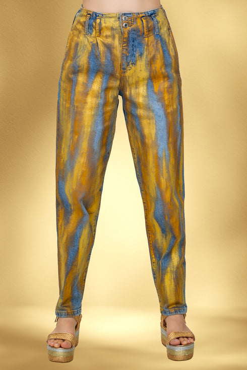 Pantalon denim pictat manual – CTN-32