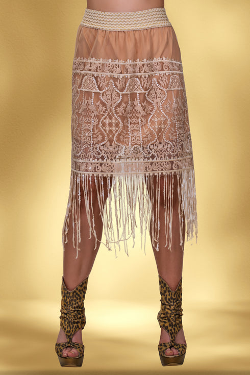 Fustă din dantelă cu franjuri – CTN-41