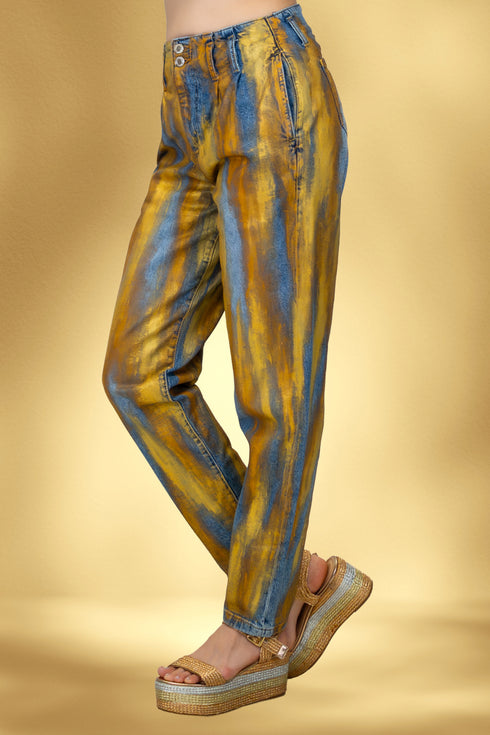 Pantalon denim pictat manual – CTN-32