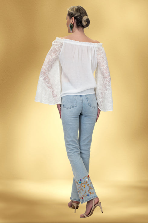 Bluză din vâscoză brodată – CTN-3