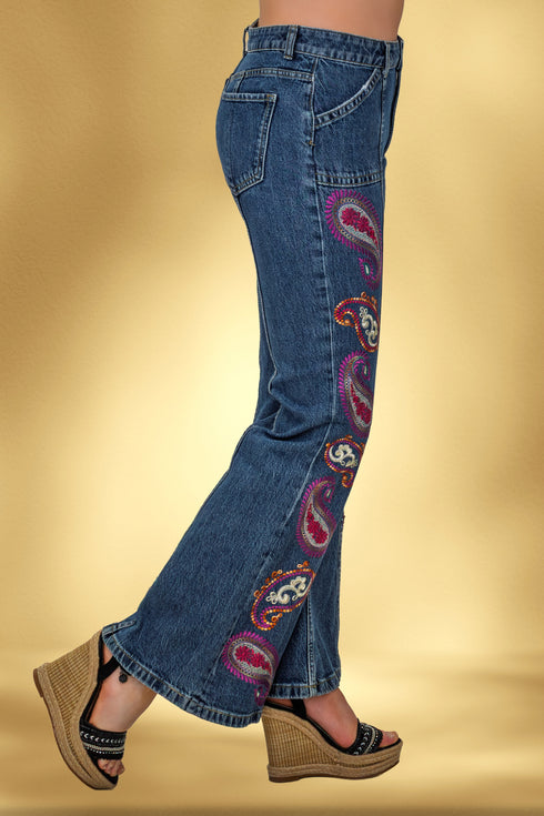 Pantaloni denim brodati – CTN-18