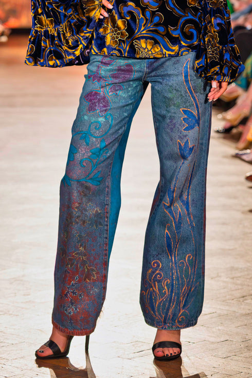 Pantalon denim pictați manual – CTN-19