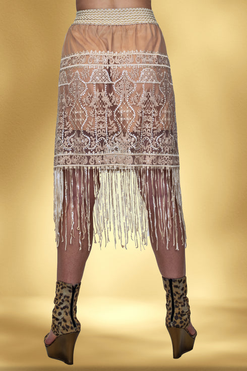 Fustă din dantelă cu franjuri – CTN-41