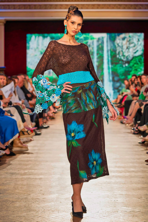 Bluza tricot cu garnitură croșetată – CTN-67