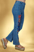 Pantalon denim cu aplicații handmade – CTN-59