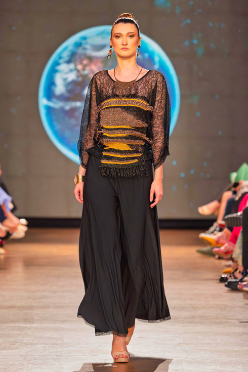 Bluza dantela si broderie lucrata manual CTN-58