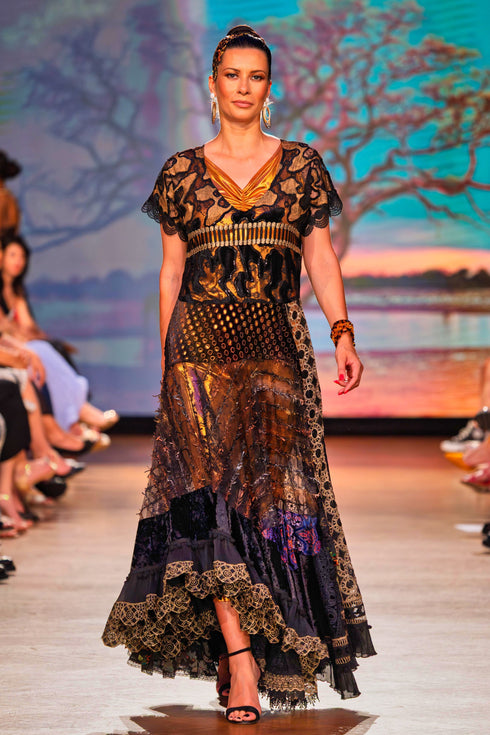 Rochie din dantela si catifea – CTN-63