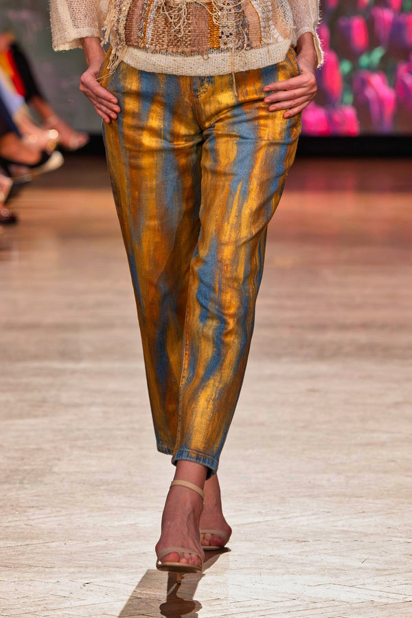 Pantalon denim pictat manual – CTN-32