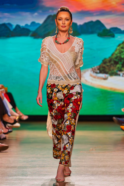 Pantalon broderie CTN-13