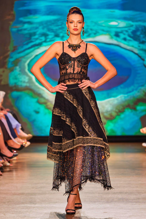 Compleu dantela si strasuri CTN-8