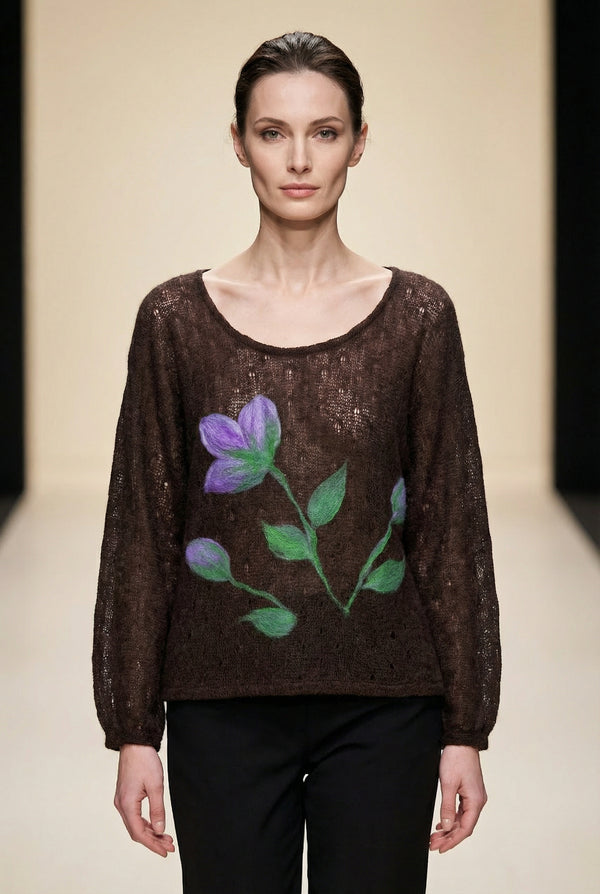 Bluză Lână Flori Impăslite LP166