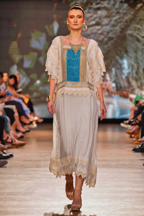 Rochie viscoza cu aplicatii din dantela – CTN-56