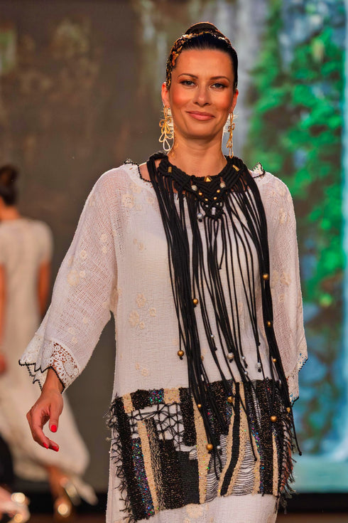 Colier din snur si margele lucrate manual – CTN-66