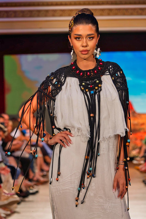 Colier din siret si margele – CTN-40