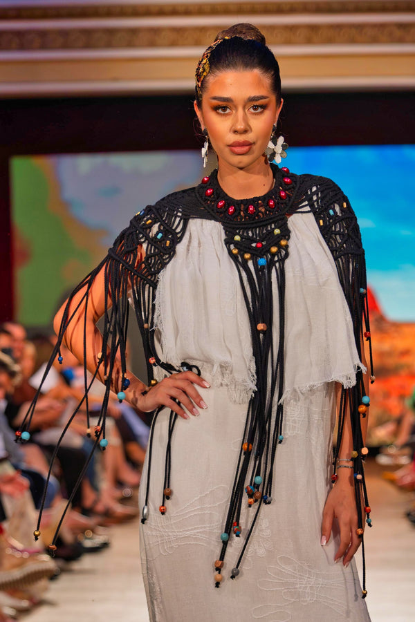 Colier din siret si margele – CTN-40