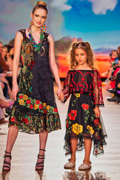 Rochie din voal și dantelă – CTN-71