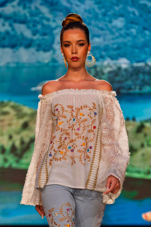 Bluză din vâscoză brodată – CTN-3