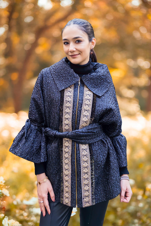 Jacheta jacquard cu broderie – CTN-104