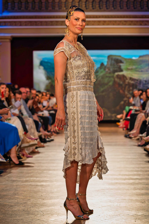 Rochie din vâscoză și dantelă – CTN-42