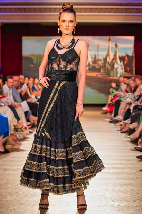 Rochie din voal si dantela – CTN-80