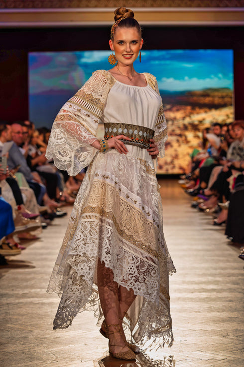 Rochie vaporoasa din vascoza si dantela – CTN-63