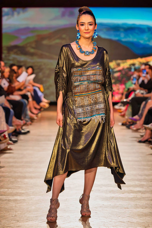 Rochie jerse cu garnitura lucrata manual CTN-79