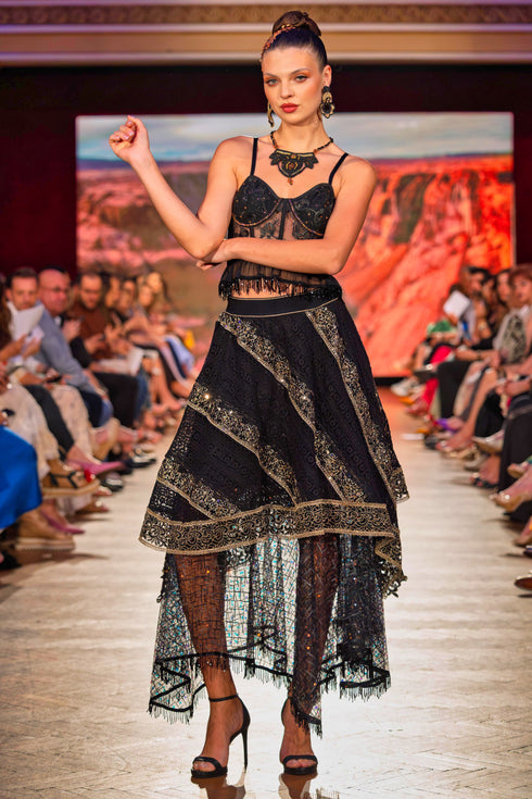 Compleu dantela si strasuri CTN-8