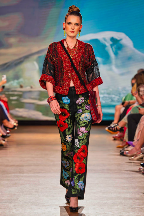 Jachetă tulle cu aplicații unicat – CTN-38B