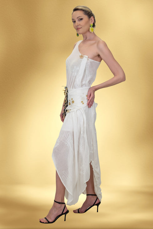 Rochie bumbac cu cordon CTN-100