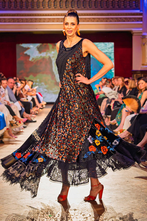 Rochie din compoziție de diverse țesături – CTN-73